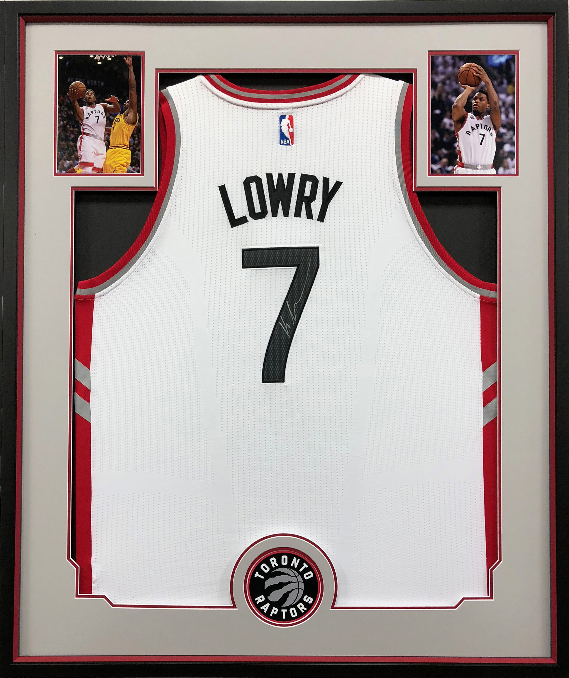 Kyle Lowry Toronto Raptors signed jersey frame